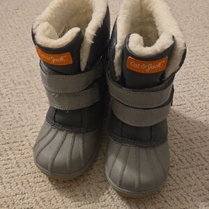 Cat & Jack Gray and Black Kids Snow Boots